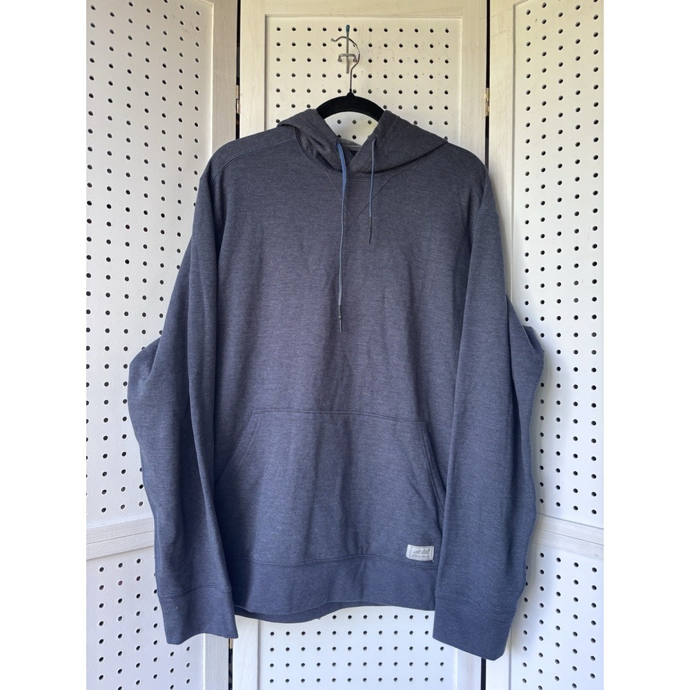 Eddie Bauer Mens LG Everyday Fleece Pullover Hoodie Ultrasoft Blue Sweatshirt
